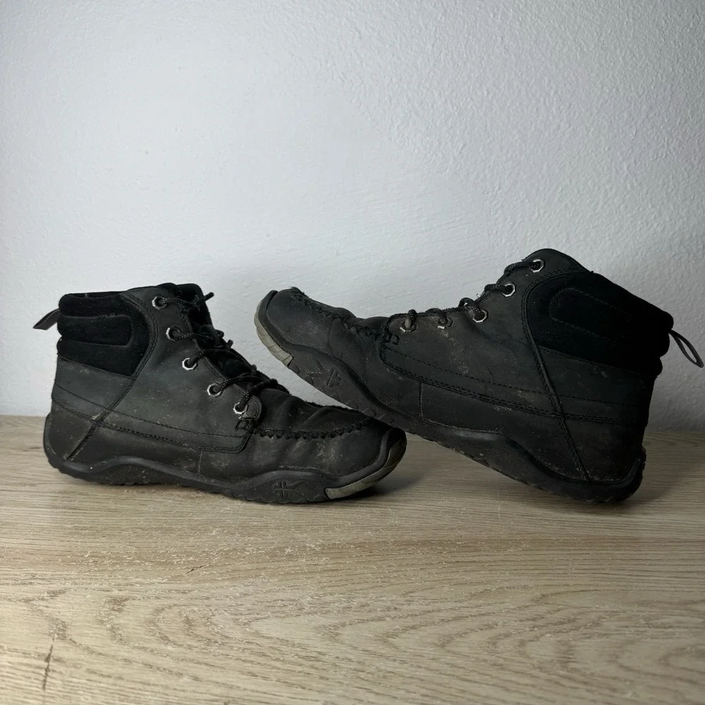 Kuru Quest Black Leather Plantar Fasciitis Chukka Boots Mens Size 10.5 M EU 42‎